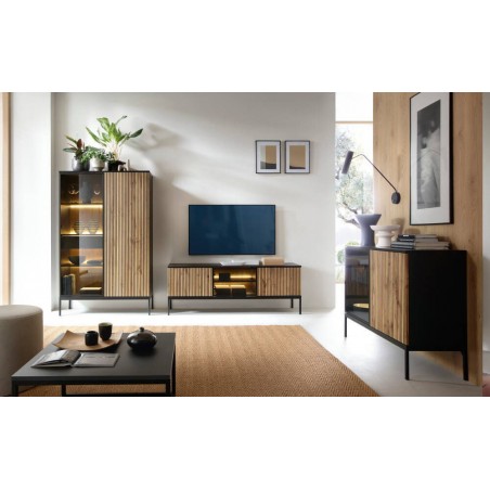 Sala Completa Sento (Carvalho Wotan/Preto)