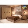 Quarto Completo Armani c/ 2 Mesas de Cabeceira + Roupeiro Rapid e Colchão Momento (200x160cm)