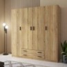 Quarto Completo Armani c/ 2 Mesas de Cabeceira + Roupeiro Rapid e Colchão Momento (200x160cm)