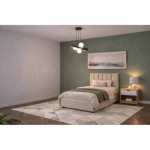 Cama Estofada Juvenil Beca + Colchão Opc.