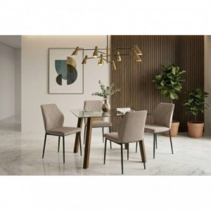Pack Mesa de Jantar Odivelas + 4 Cadeiras Preston (Beige)