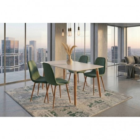 Pack Mesa de Jantar Retangular Dinamarca + 4 Cadeiras Suiza