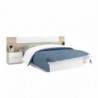 Pack Quarto Completo Alaya Roble Canadian/Branco c/ Sommier Guadiana + Colchão Doctor Back Premium 17HR (190x150cm)