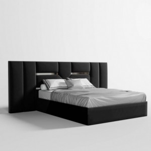 Pack Cama de Casal Estofada Bianca c/ Espelho (Cabeceira Longa) + Colchão Opc.