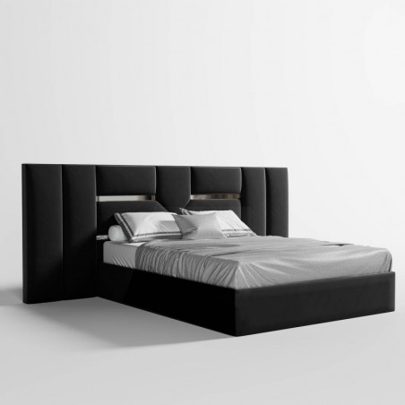 Pack Cama de Casal Estofada Bianca c/ Espelho (Cabeceira Longa) + Colchão Opc.