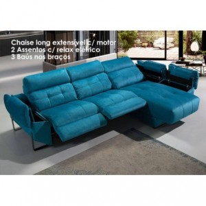 Sofá 2L Relax Elétrico + Chaise Long Santander (300x170cm)