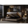 Cama de Casal Estofada Alice c/ Estrado e Sistema Elevatório Incl. + Colchão Opc.