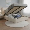 Cama Estofada Barcelona c/ Estrado e Sistema Elevatório Incluido.