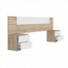 Pack Quarto Completo Alaya Roble Canadian/Branco c/ Sommier Guadiana + Colchão Doctor Back Premium 17HR (190x150cm)