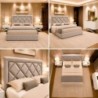 Cama de Casal Estofada Luxuria + Colchão Opc.