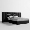 Pack Cama de Casal Estofada Bianca c/ Espelho (Cabeceira Longa) + Colchão Opc.
