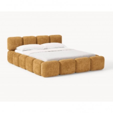 Cama Estofada Kali c/ Estrado, Sistema Elevatório Inc + Colchão Opc.