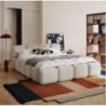 Cama Estofada Kali c/ Estrado, Sistema Elevatório Inc + Colchão Opc.