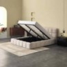 Cama Estofada Niki c/ Estrado e Sistema Elevatório Inc. + Colchão Opc.