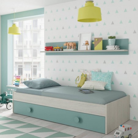 Cama Juvenil Snuba + Prateleira (190x90cm)