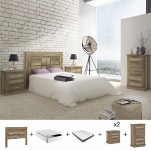 Pack Quarto Completo Chellen c/ Sommier + Colchão Back Ortopédico (190x150cm)