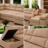 Sofá Canto c/ Chaise Long Cama Amazônia Maxi Plus (315x340x160cm)