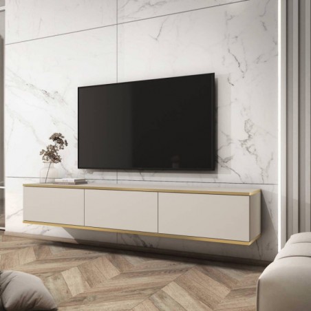 Base TV Suspensa c/ 3 Portas Oro