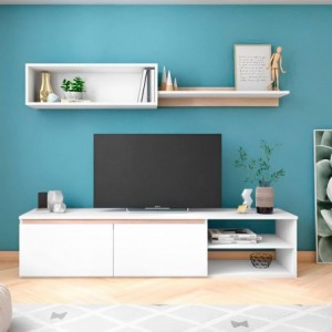 Estante Completa Eco (Branco Matte/Sahara)