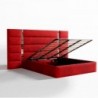 Pack Cama Estofada Nina (Cabeceira Longa) c/ Detalhes em Espelho + Colchão Opc.