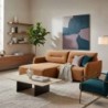 Sofá 1L + Chaise Long c/ Cama e Baú Indonésia (229x166cm)
