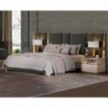 Cama Estofada de Casal Flor (Cabeceira Longa) + Colchão Opc.