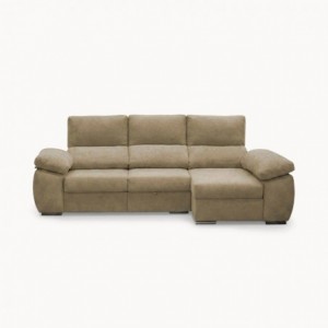 Sofá 2L + Chaise Long c/ Cama e Baú Atenas (280x145cm)