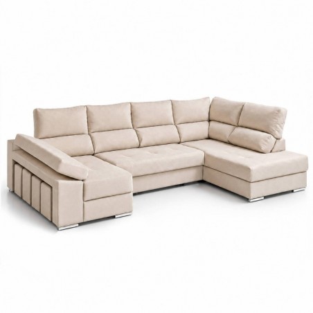 Sofá Canto c/ Chaise Long e Cama Miami (200x350x150cm)