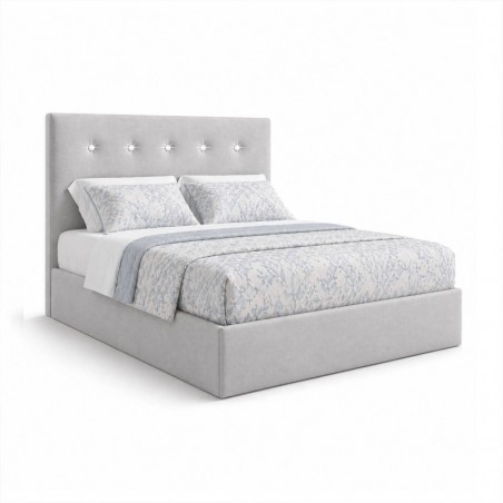 Cama de Casal Estofada c/ Cristais Malibu + Colchão Opc.