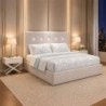 Cama de Casal Estofada c/ Cristais Malibu + Colchão Opc.