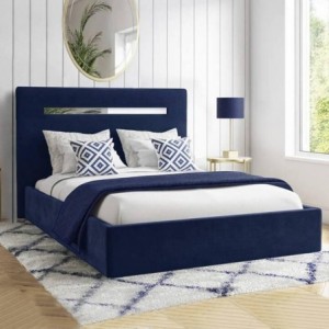 Cama Estofada Ellen c/ Espelho + Colchão Opc.