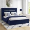 Cama Estofada Ellen c/ Espelho + Colchão Opc.