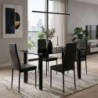 Pack Mesa de Jantar Emi + 4 Cadeiras Emi (Preto)