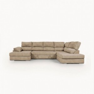 Sofá Canto c/ Chaise, Cama e Baú Max Comfort (150x345x200cm)