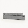 Sofá Canto c/ Chaise, Cama e Baú Max Comfort (150x345x200cm)