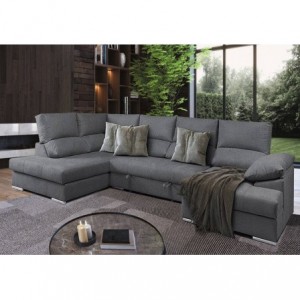 Sofá Canto c/ Chaise Long e Cama New York (150x380x200cm)