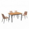 Pack Mesa de Jantar Extensível Camden + 4 Cadeiras de Sala Morgan (Beige)