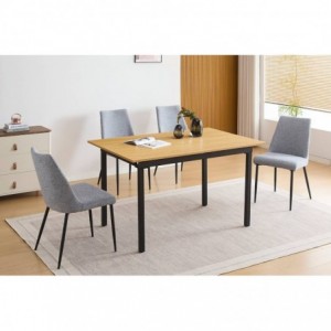 Pack Mesa de Jantar Extensível Camden + 4 Cadeiras de Sala Morgan (Gris)