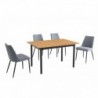 Pack Mesa de Jantar Extensível Camden + 4 Cadeiras de Sala Morgan (Gris)