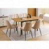 Pack Mesa de Jantar Extensível Camden + 6 Cadeiras de Sala Morgan (Beige)