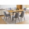 Pack Mesa de Jantar Extensível Camden + 6 Cadeiras de Sala Morgan (Gris)