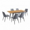 Pack Mesa de Jantar Extensível Camden + 6 Cadeiras de Sala Morgan (Gris)