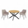 Pack Mesa de Jantar Redonda Extensível Winsor + 2 Cadeiras de Sala Devon (Beige)