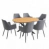 Pack Mesa de Jantar Redonda Extensível Winsor + 6 Cadeiras de Sala Devon (Gris)