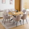 Pack Mesa de Jantar Redonda Extensível Winsor + 6 Cadeiras de Sala Devon (Beige)