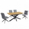 Pack Mesa de Jantar Extensível Keller + 4 Cadeiras de Sala Shelton (Gris)