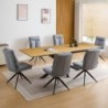 Pack Mesa de Jantar Extensível Keller + 6 Cadeiras de Sala Shelton (Gris)