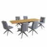 Pack Mesa de Jantar Extensível Keller + 6 Cadeiras de Sala Shelton (Gris)