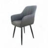 Pack Mesa de Jantar Fixa + 4 Cadeiras de Sala Monroe (Cinza c/ Pernas Pretas)