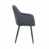 Pack Mesa de Jantar Fixa + 4 Cadeiras de Sala Monroe (Cinza c/ Pernas Pretas)